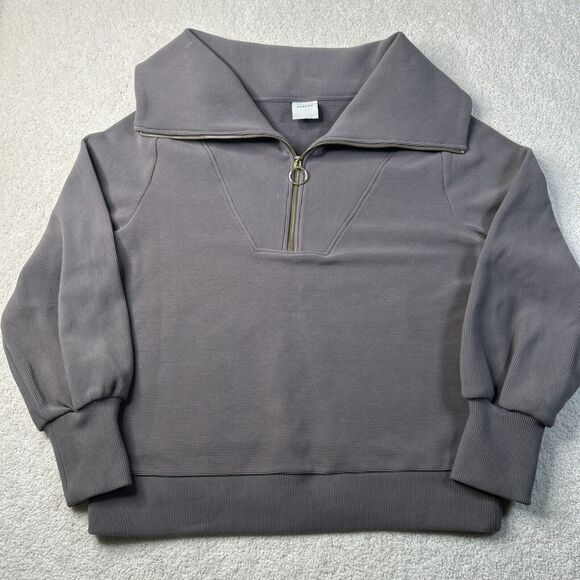 Varley Tops - $158 Anthropologie Varley Vine Half-Zip Pullover Women's Size Large Ribbed‎ Grey